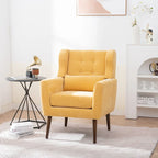 Mid-Century Modern Accent Chair with Waist Cushion, Set of 1