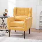 Mid-Century Modern Accent Chair with Waist Cushion, Set of 1