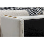 Velvet Fabric Storage Bench Bedroom Bench With Gold Metal Trim Strip For Living Room Bedroom Indoor