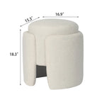 Adeco Round Ottoman Teddy Foot Stool for Living Room Bedroom