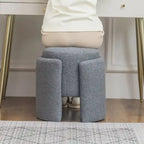 Adeco Round Ottoman Teddy Foot Stool for Living Room Bedroom