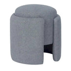 Adeco Round Ottoman Teddy Foot Stool for Living Room Bedroom