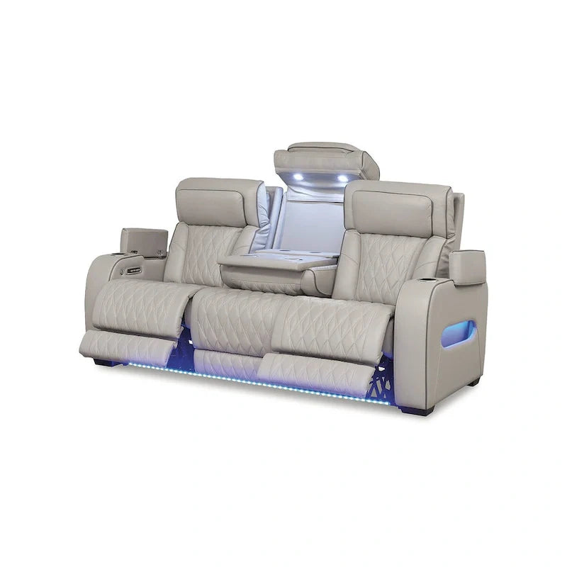 Signature Design by Ashley Boyington Gray Power Reclining Sofa - 86 W x 38.5 D x 44.5 H