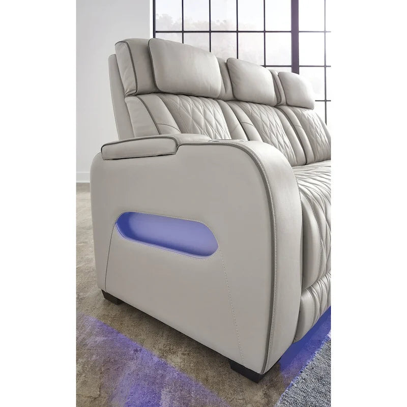 Signature Design by Ashley Boyington Gray Power Reclining Sofa - 86 W x 38.5 D x 44.5 H