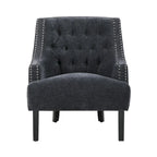 Modern Traditional Accent Chair Chenille Upholstery Button-Tufted Solid Wood 1pc Living Room Furniture