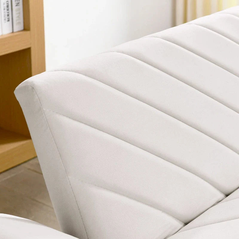 87 Velvet Convertible Folding Sofa Bed with Adjustable Armrests