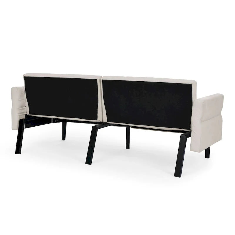 87 Velvet Convertible Folding Sofa Bed with Adjustable Armrests