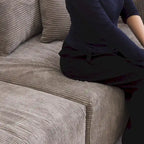 L-shaped Modular Sectional Sofa Corduroy Upholstered Couch with Chaise Ottoman and 3 pillows