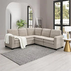 89*89 Oversized Velvet Modern Sectional Sofa,Large L Shaped Upholstered Indoor Furniture with Double Cushions