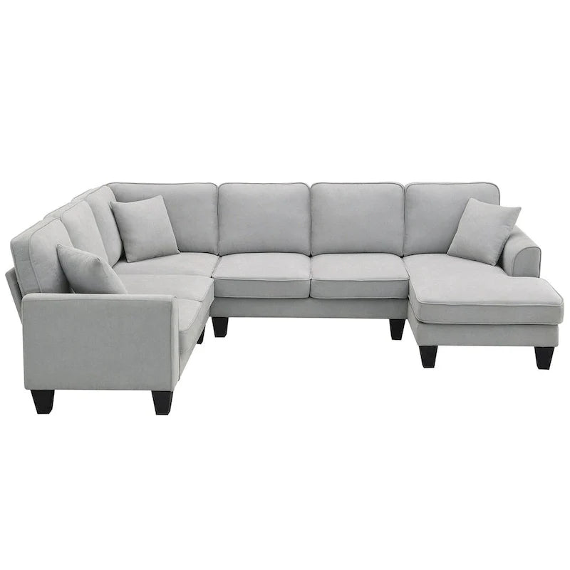 89*89 Oversized Velvet Modern Sectional Sofa,Large L Shaped Upholstered Indoor Furniture with Double Cushions