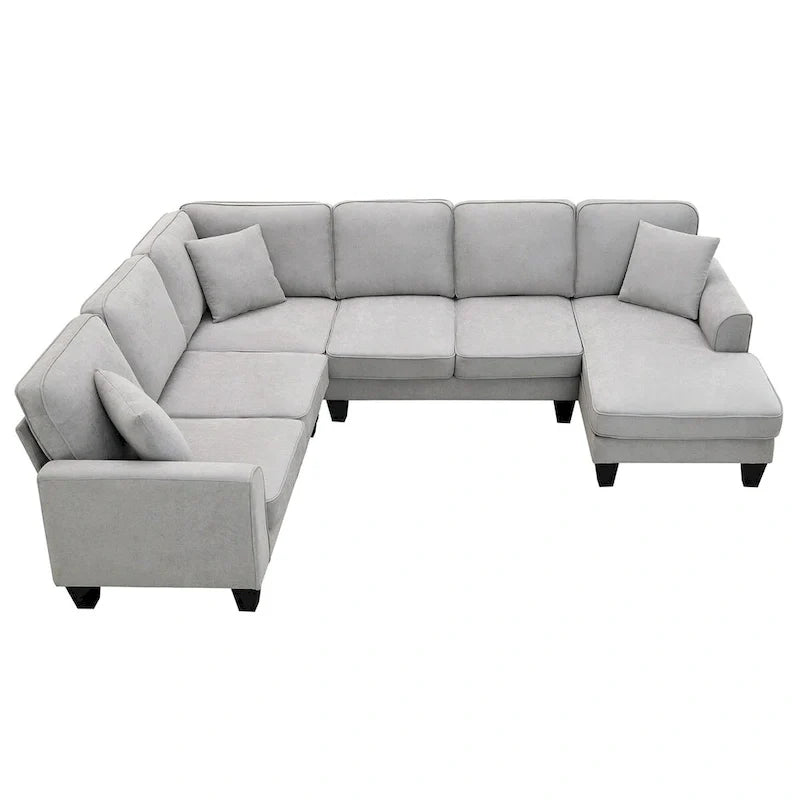 89*89 Oversized Velvet Modern Sectional Sofa,Large L Shaped Upholstered Indoor Furniture with Double Cushions