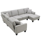 89*89 Oversized Velvet Modern Sectional Sofa,Large L Shaped Upholstered Indoor Furniture with Double Cushions