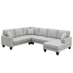 89*89 Oversized Velvet Modern Sectional Sofa,Large L Shaped Upholstered Indoor Furniture with Double Cushions