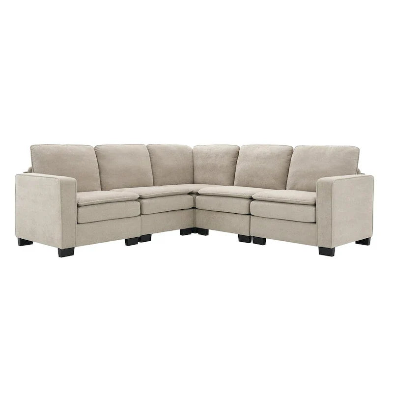 89*89 Oversized Velvet Modern Sectional Sofa,Large L Shaped Upholstered Indoor Furniture with Double Cushions