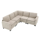 89*89 Oversized Velvet Modern Sectional Sofa,Large L Shaped Upholstered Indoor Furniture with Double Cushions