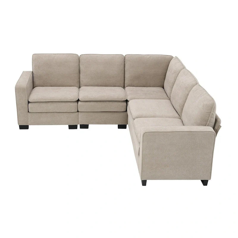 89*89 Oversized Velvet Modern Sectional Sofa,Large L Shaped Upholstered Indoor Furniture with Double Cushions