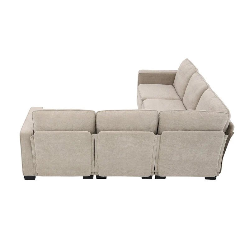 89*89 Oversized Velvet Modern Sectional Sofa,Large L Shaped Upholstered Indoor Furniture with Double Cushions