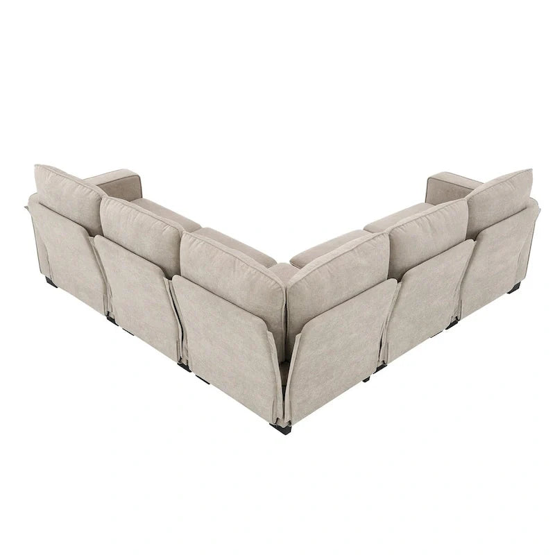 89*89 Oversized Velvet Modern Sectional Sofa,Large L Shaped Upholstered Indoor Furniture with Double Cushions
