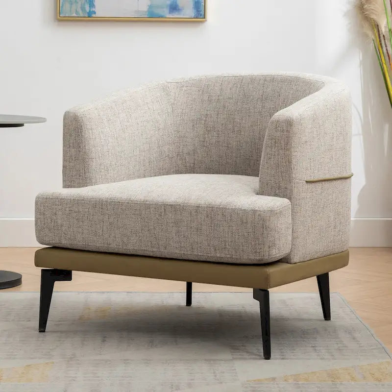 Modern Two-tone Barrel Fabric Chair