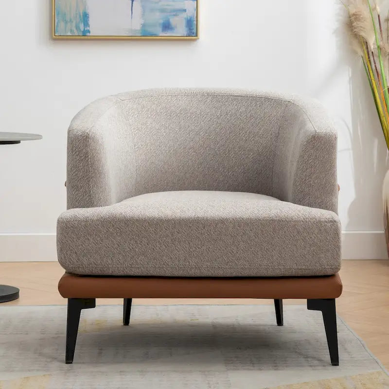 Modern Two-tone Barrel Fabric Chair