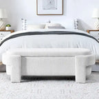 Linen Fabric Upholstered Bench with Large Storage Space - 51.5L x 20.5W x 17H