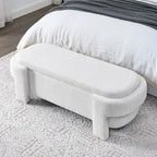 Linen Fabric Upholstered Bench with Large Storage Space - 51.5L x 20.5W x 17H