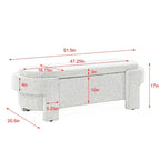 Linen Fabric Upholstered Bench with Large Storage Space - 51.5L x 20.5W x 17H
