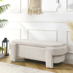 Linen Fabric Upholstered Bench with Large Storage Space - 51.5L x 20.5W x 17H