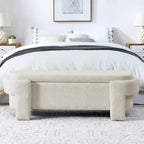 Linen Fabric Upholstered Bench with Large Storage Space - 51.5L x 20.5W x 17H