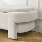 Linen Fabric Upholstered Bench with Large Storage Space - 51.5L x 20.5W x 17H