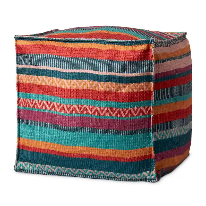 Alexander Home Striped Boho Southwestern Pouf