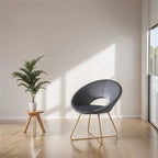 Silky Velvet Upholstered Accent Chair with Gold Tone Finished Base