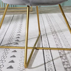Silky Velvet Upholstered Accent Chair with Gold Tone Finished Base