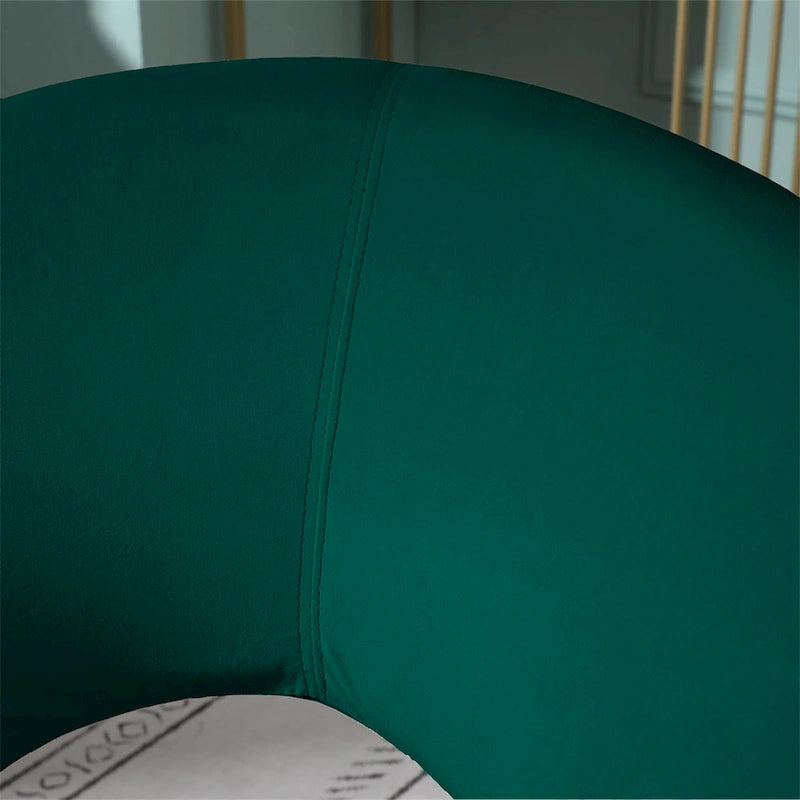 Silky Velvet Upholstered Accent Chair with Gold Tone Finished Base