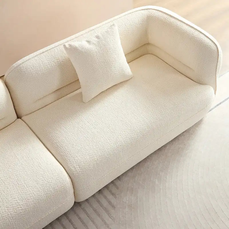 Sectional Sofa 4-seater Sofa Couch Durable Fabric with Solid Wood Frame