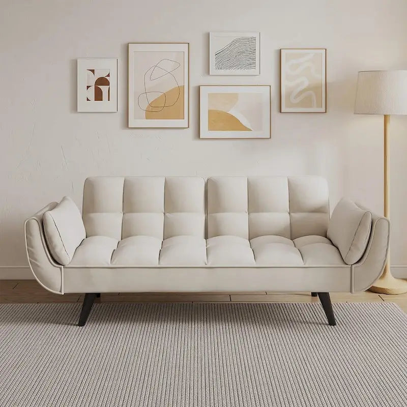 57 Futon Sofa Bed, Convertible Folding Futon Couch Recliner Lounge For Living Room