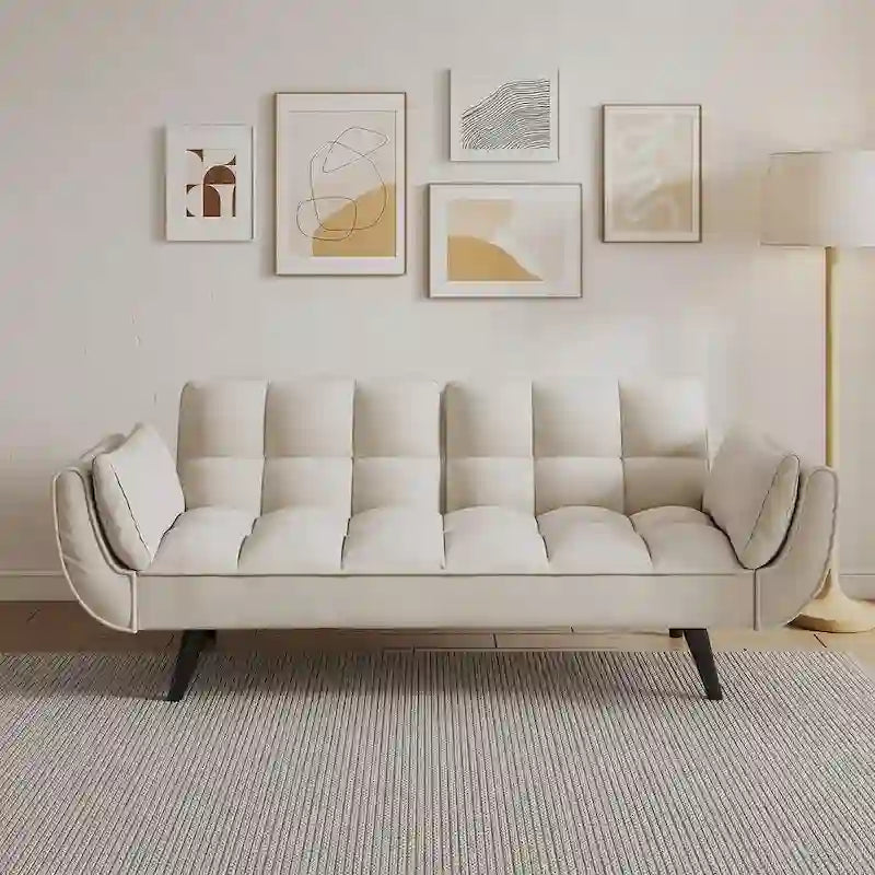 57 Futon Sofa Bed, Convertible Folding Futon Couch Recliner Lounge For Living Room