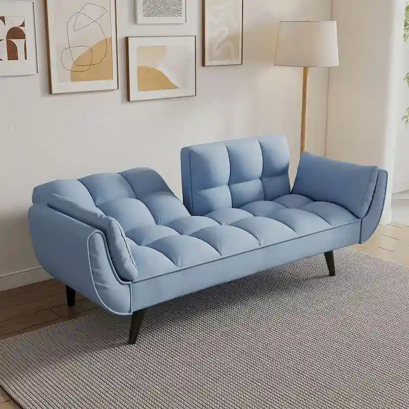 57 Futon Sofa Bed, Convertible Folding Futon Couch Recliner Lounge For Living Room