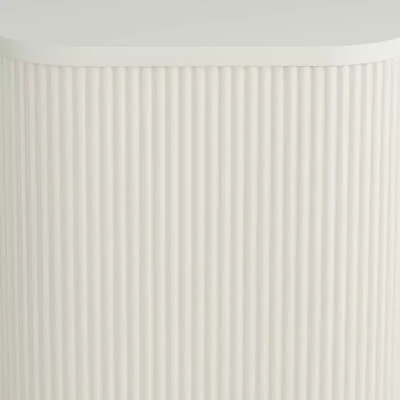Studio 55D Murphy 16 Wide Modern White Pleated Side Table