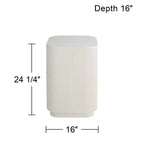 Studio 55D Murphy 16 Wide Modern White Pleated Side Table
