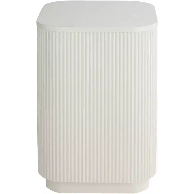 Studio 55D Murphy 16 Wide Modern White Pleated Side Table