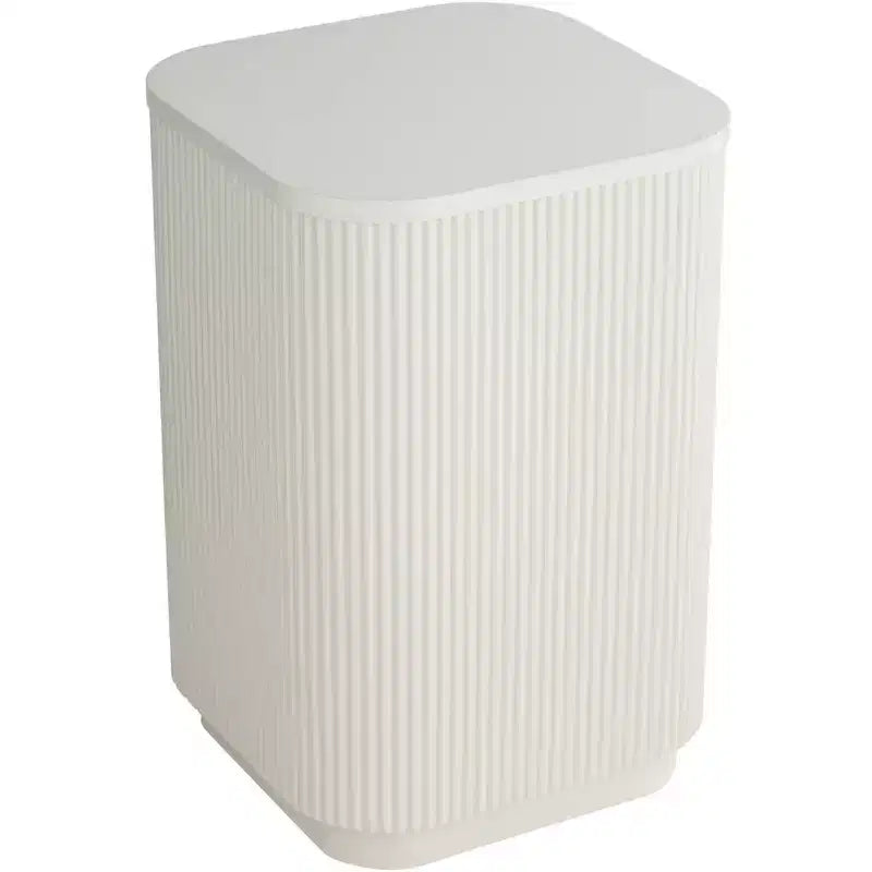 Studio 55D Murphy 16 Wide Modern White Pleated Side Table
