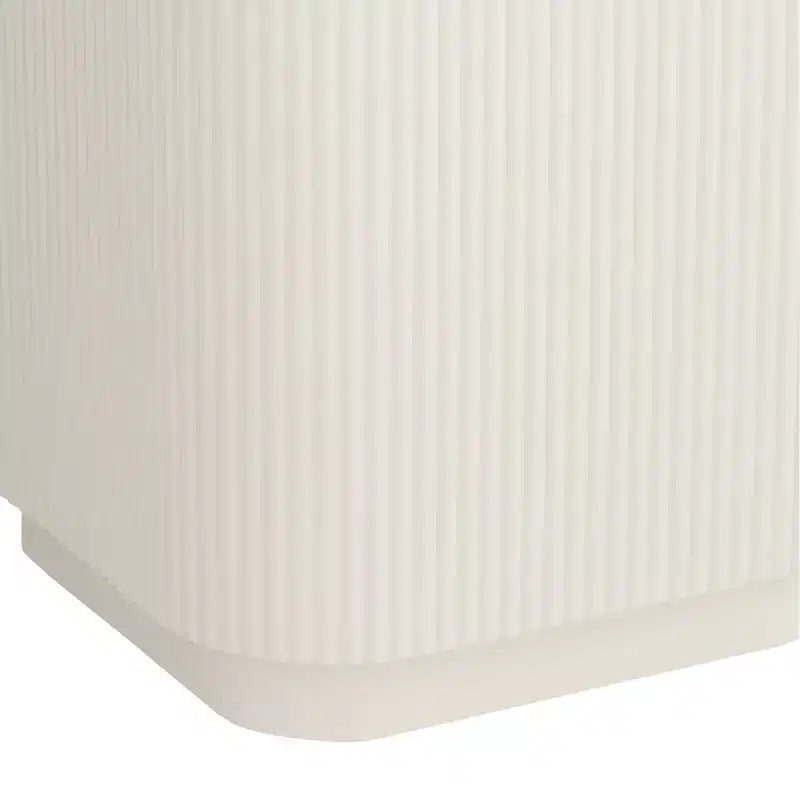 Studio 55D Murphy 16 Wide Modern White Pleated Side Table