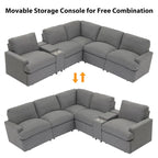 104 Power Recliner Corner Sectional Sofa Home Theater Reclining Sofa with Storage Box, Cup Holders, USB Ports and Power Socket