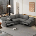 104 Power Recliner Corner Sectional Sofa Home Theater Reclining Sofa with Storage Box, Cup Holders, USB Ports and Power Socket