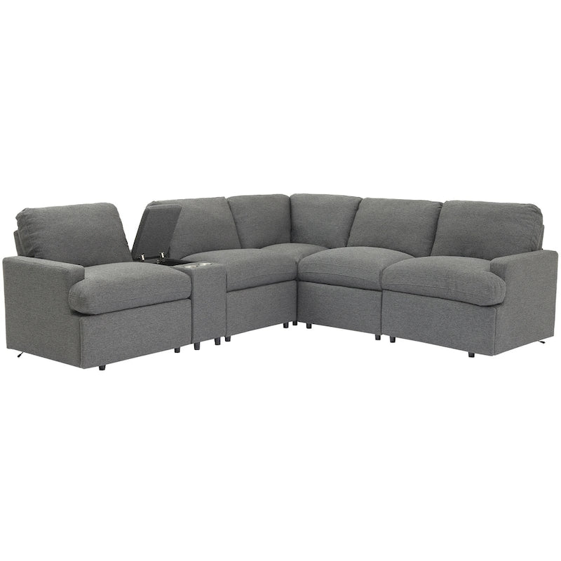 104 Power Recliner Corner Sectional Sofa Home Theater Reclining Sofa with Storage Box, Cup Holders, USB Ports and Power Socket