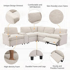 104 Power Recliner Corner Sectional Sofa Home Theater Reclining Sofa with Storage Box, Cup Holders, USB Ports and Power Socket