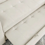 78.5-inch Beige Reversible Sleeper Sectional Sofa with Storage Chaise and Side Storage Bag - 78.5W x 49D x 31H
