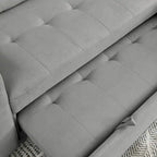 78.5-inch Beige Reversible Sleeper Sectional Sofa with Storage Chaise and Side Storage Bag - 78.5W x 49D x 31H