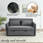 3-in-1 Versatile Velvet Double Sofa with Pullout Bed